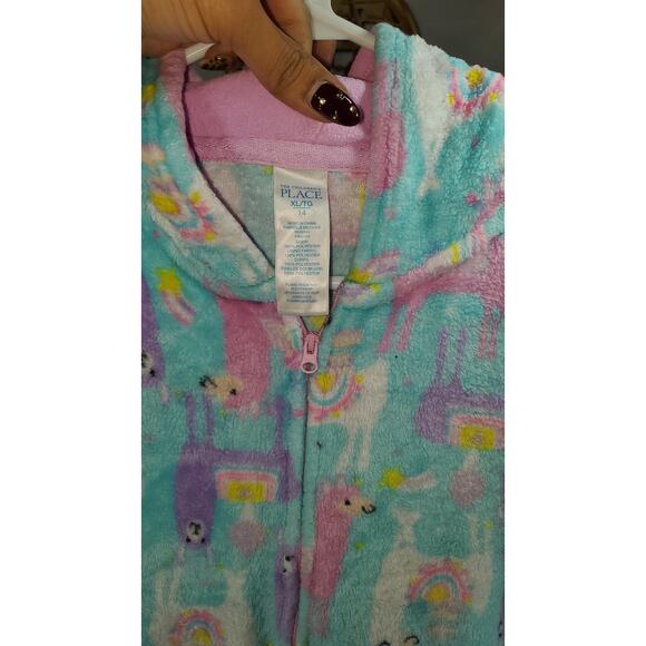 The Children’s Place Llama Fleece Hooded One Piece 14 XL - Picture 5 of 5